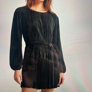 Black plisse minidress by Abercrombie and Fitch